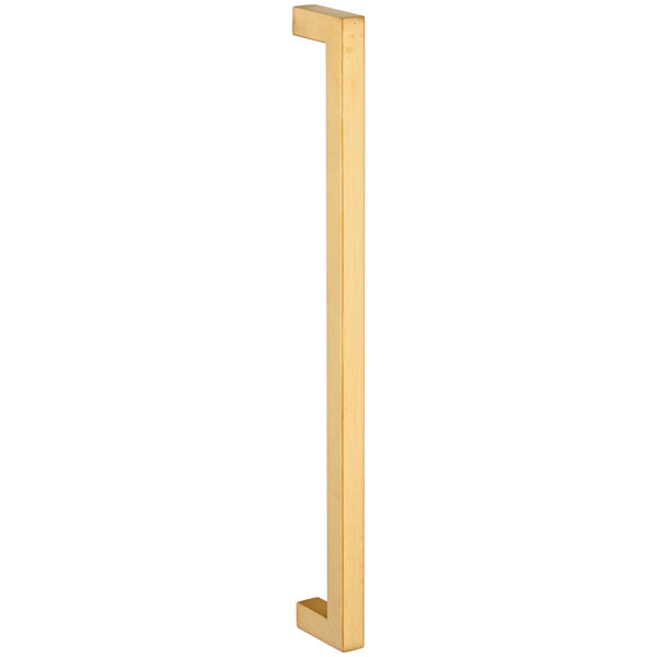 Cupboard Handle - Square mitred in satin brass