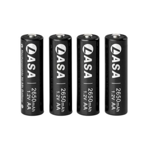 LASA RECHARGEABLE AA BATTERIES 2650MAH HIGH CAP (PACK OF 4)