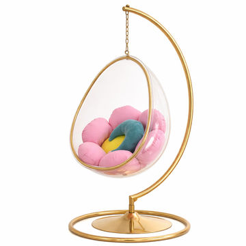 Acrylic Bubble Hanging Chair - Flower Cushion