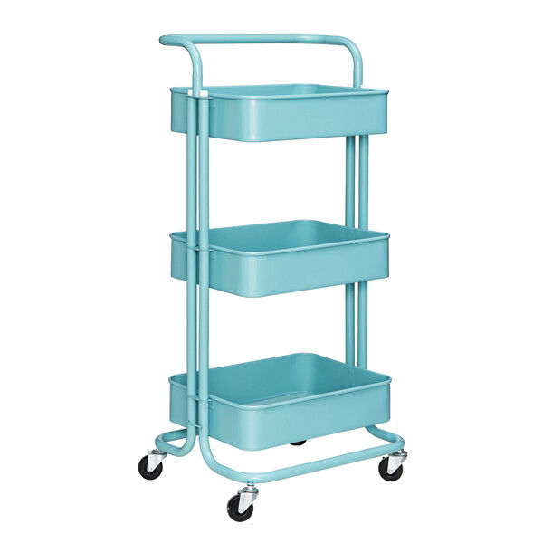 LASA 3-TIER METAL MESH SHELF ROLLING CART
