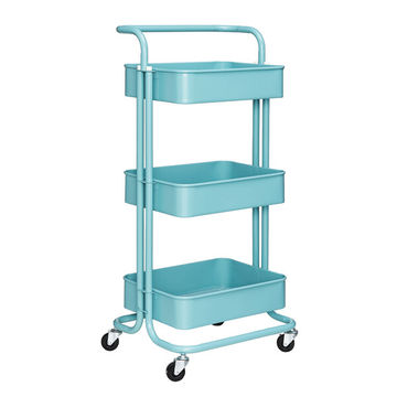 LASA 3-TIER METAL MESH SHELF ROLLING CART