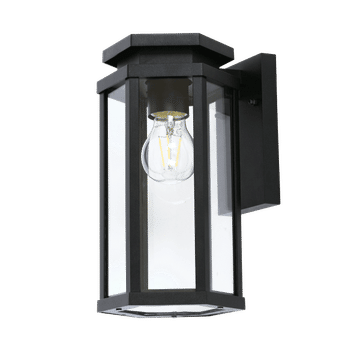 Zebbies Lighting Cruise Black Outdoor Wall Light with Clear Glass