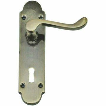 Antique Brass Door Handles - Lever Handle on Plate