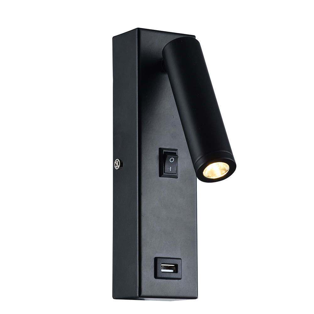 Eurolux - USB - Wall Light - 50mm - Black