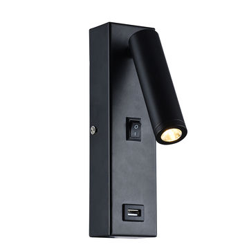 Eurolux - USB - Wall Light - 50mm - Black