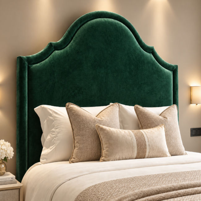 KC Furn - Green Aurelia Luxury Arched Velvet Headboard