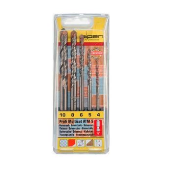 ALPEN - Multicut Drill Bit Set 5 Piece Hex Shank 4 5 6 8 10mm