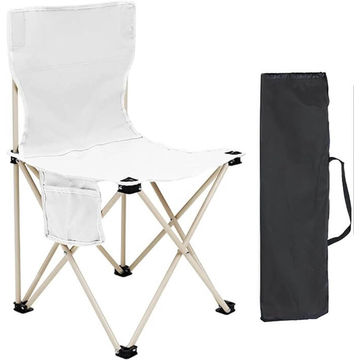 Folding High Back Camping Chair with Carry Bag - White