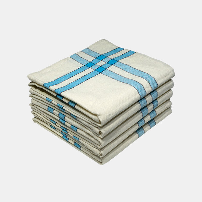 Multipurpose, Easy Fit, Absorbent Kitchen Towel - Design 2374 - 045x070cms - (05 Pc Pack) - Checks - Mediterranian Blue