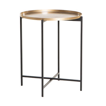 Orion 48Cm Round Side Table - Brass Antique