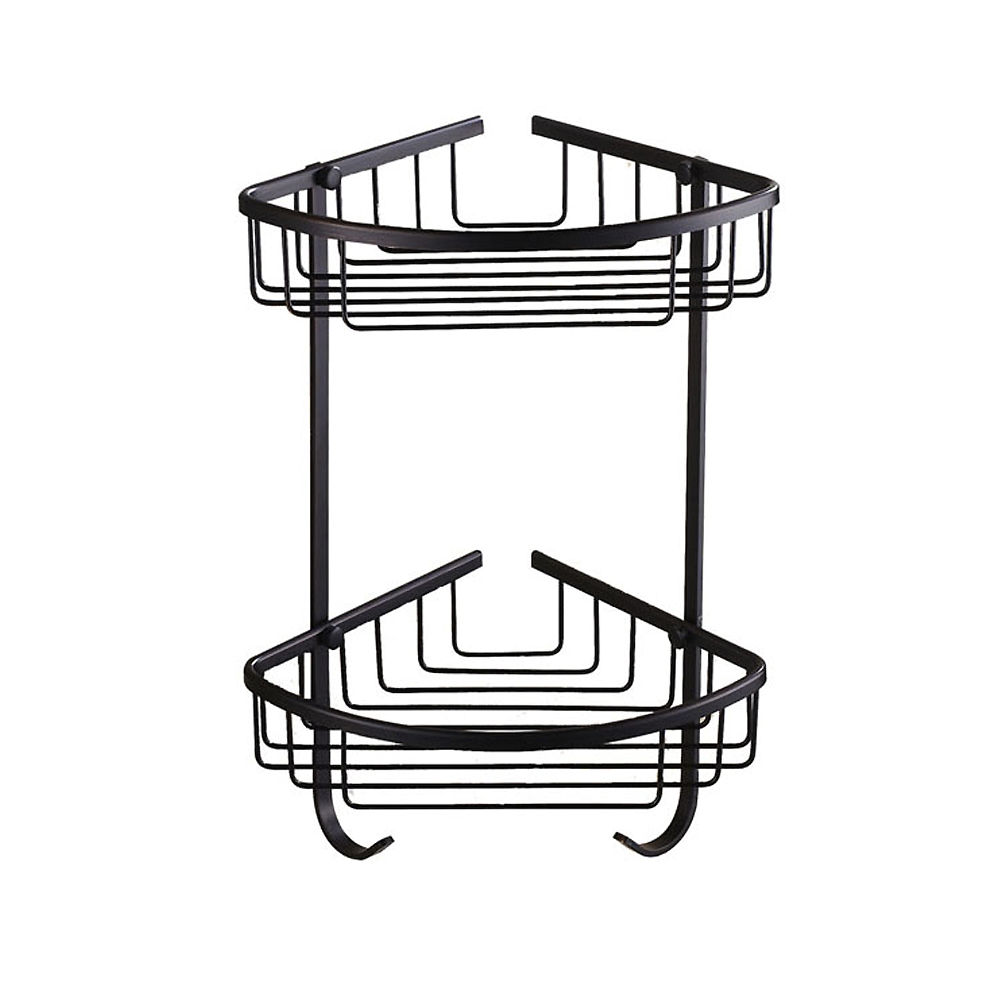 BTB030- Blackened brass corner shelf