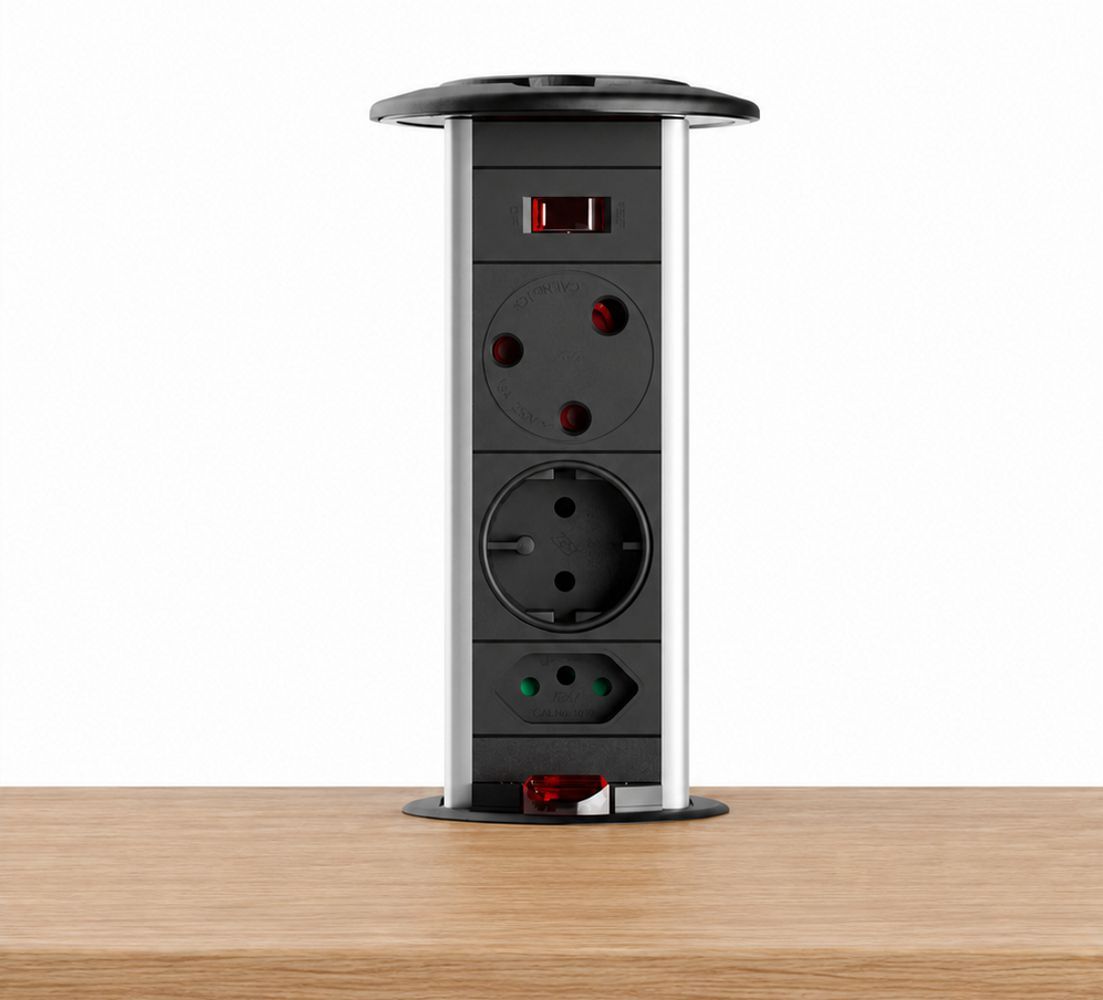 Powerlogic MK4 (Round Top) Pull up Multiplug - Black