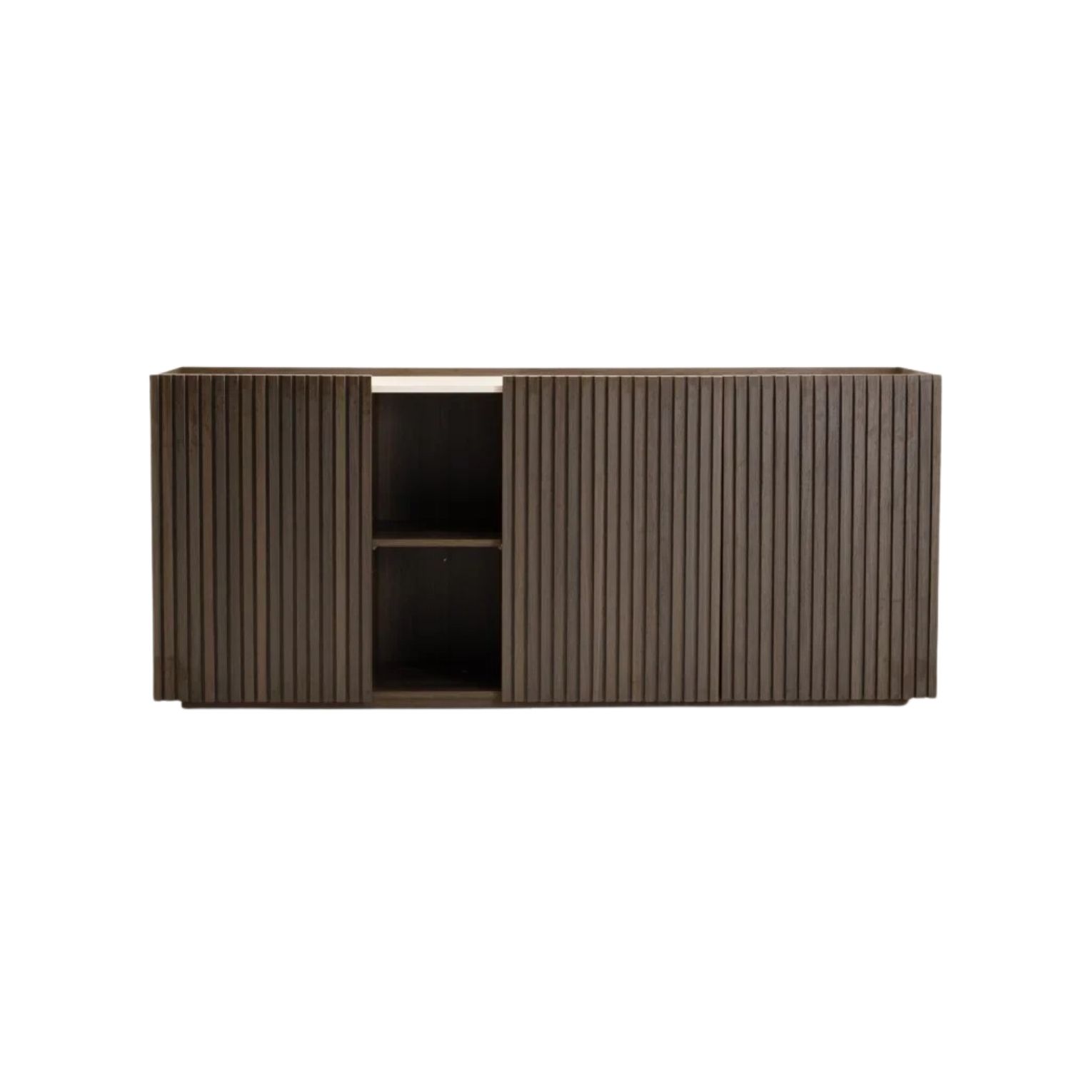 3-Door Sideboard with Travertine-Style Top