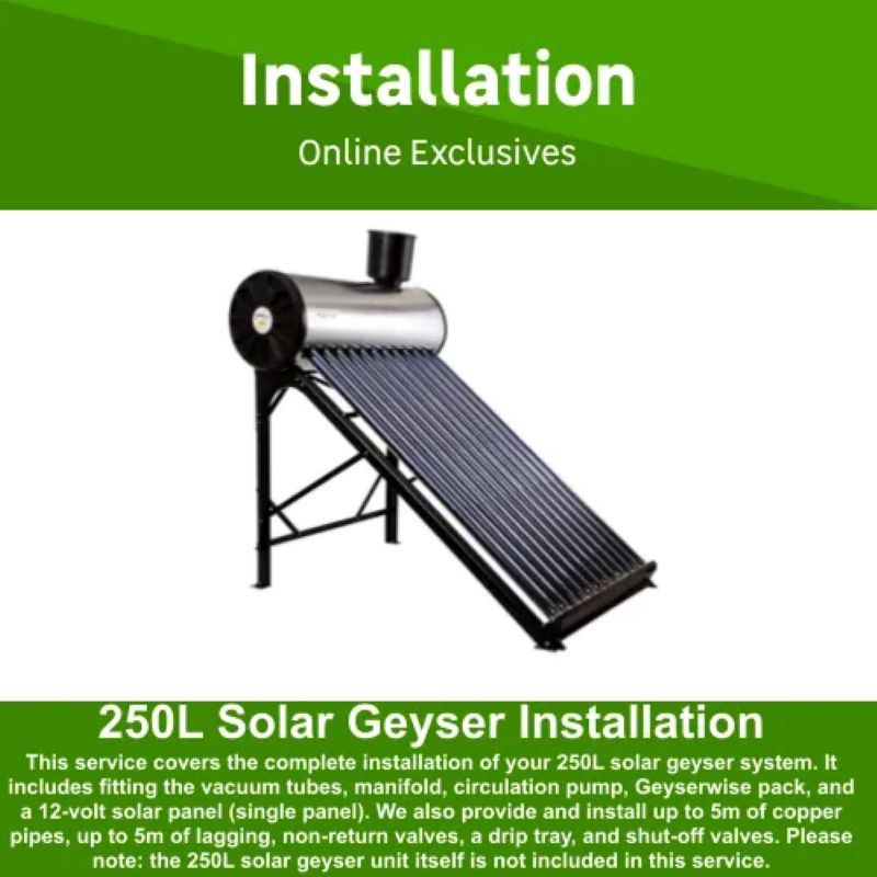 250L Solar geyser Installation by Aladdin Plumbing and Electrical services