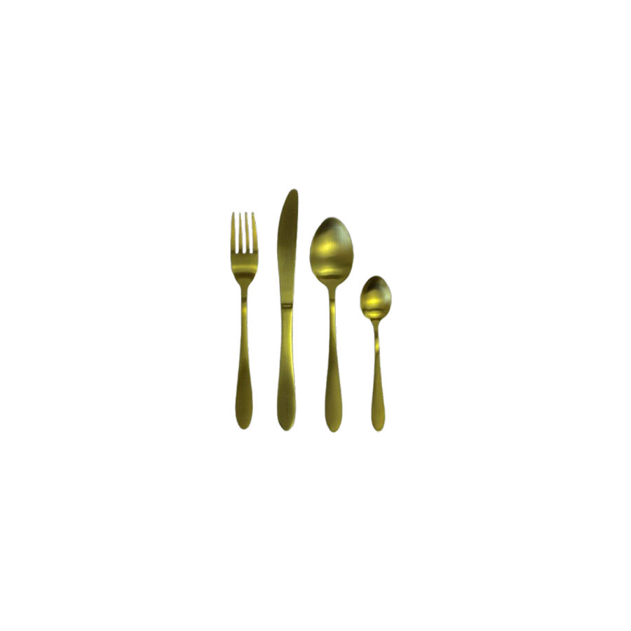 CASA Siena 16Pc Cutlery Set | Stainless Steel | Matte Gold Finish