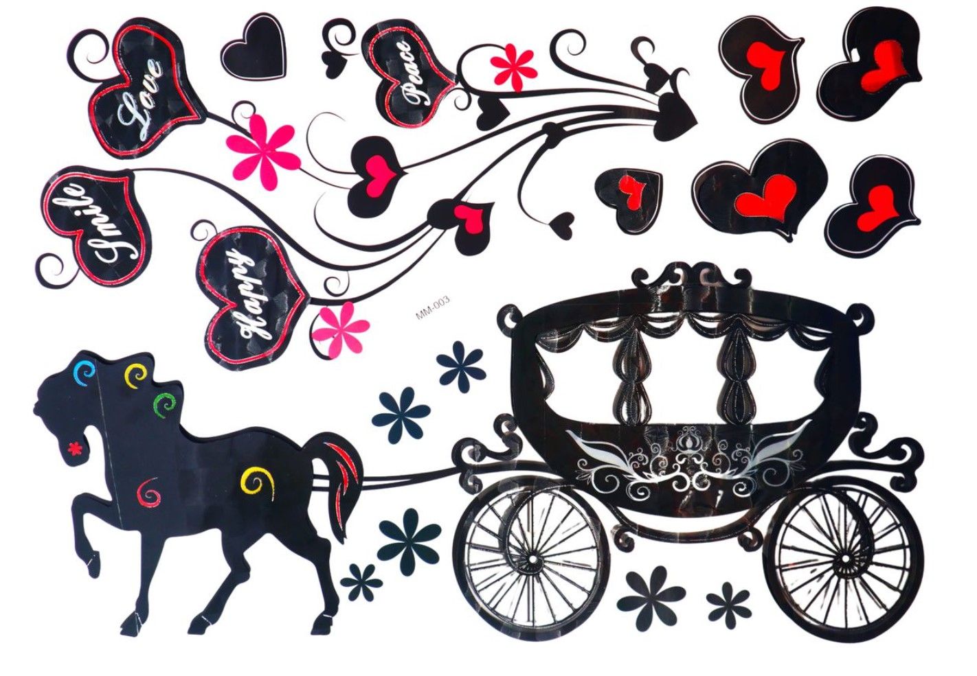 5D Wall Art Lovers Carriage Sticker Sheet - Option 2