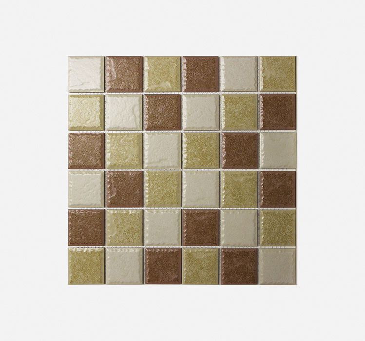 Mosaic Porcelain - Natural 3 - 48mm Square - 300x300 (per sheet)
