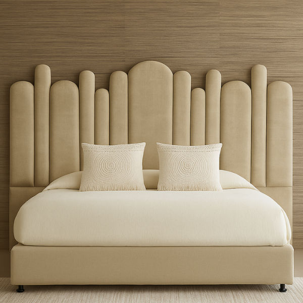 Yardley Artisty Overlap Linen Headboard Only Queen French Oak