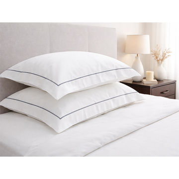 Rey's Fine Linen - Egyptian Collection - Oxford Satin Stitch Pillow Cover - Wedding Bells - King (30 Sets)