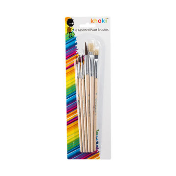 Paint Brushes - Art & Craft - Assorted Sizes - 6 Piece - 25 Pack