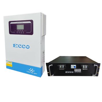 ECCO 3.5KW 24V 100A MPPT Hybrid Solar Inverter and 24v 100ah Lithium Ion Battery