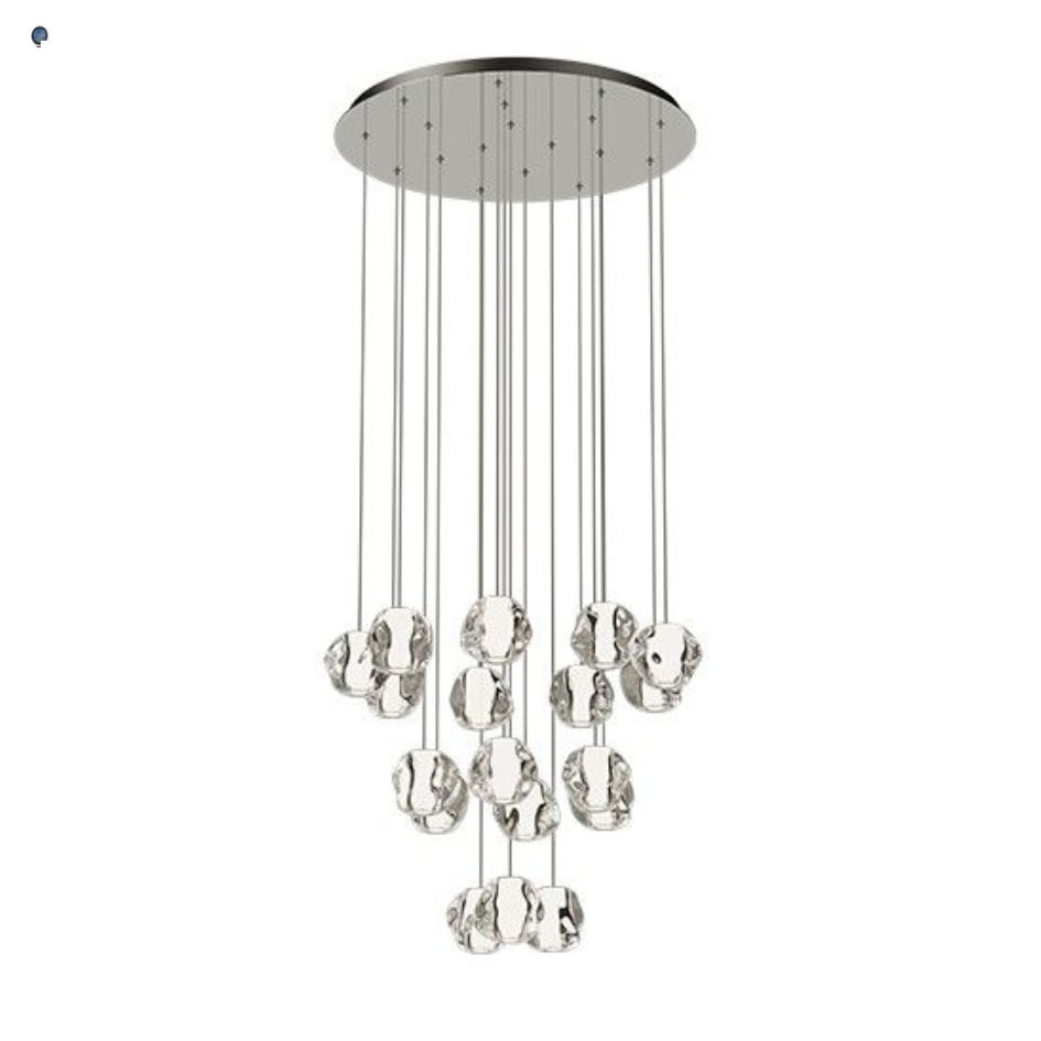 Molten Cluster Pendant Chrome LED 86w 3000K