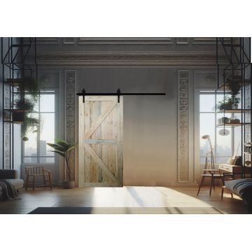 K Brace Pine Barn Door- Interior Barn Sliding Door Including Mechanism - 920mm(L) x 2100mmm(H) x 36mm(W)
