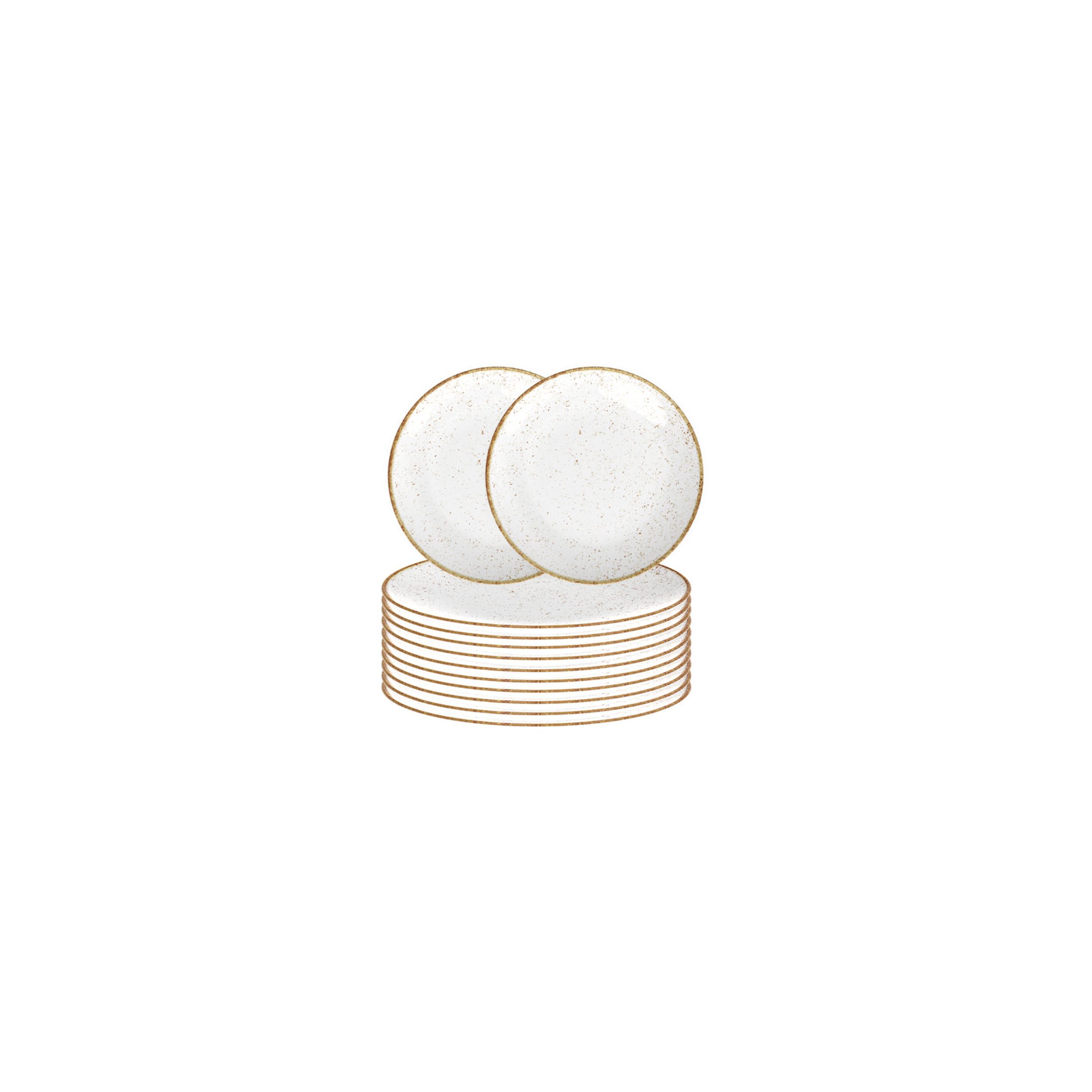 Tramontina 21cm Rustic Brown Porcelain Dessert Plates- Set of 12