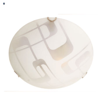 Patterned Frosted Glass with Chrome Clips