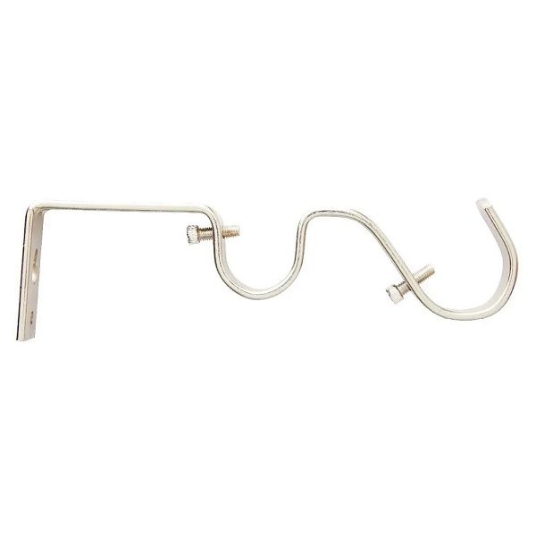 Steel Rod Metal Bracket, Double, Silver, 25mm/32mm BY WOODLY