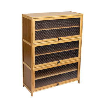 Bamboo-Wood 6 Tier Shoes Rack