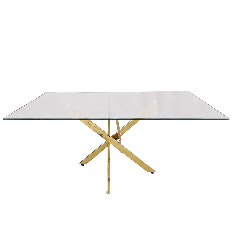 KC FURN-180cm Aurelia Rectangular Dining Table (gold)