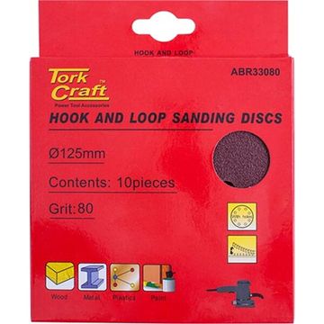 Sanding Disc 125mm 80 Grit with Holes 10 Piece Hook and Loop - 2 Pack