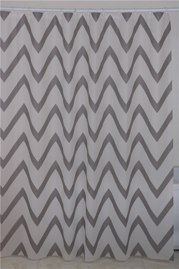 Bodie Bath - Grey Wave Shower Curtain - PEVA