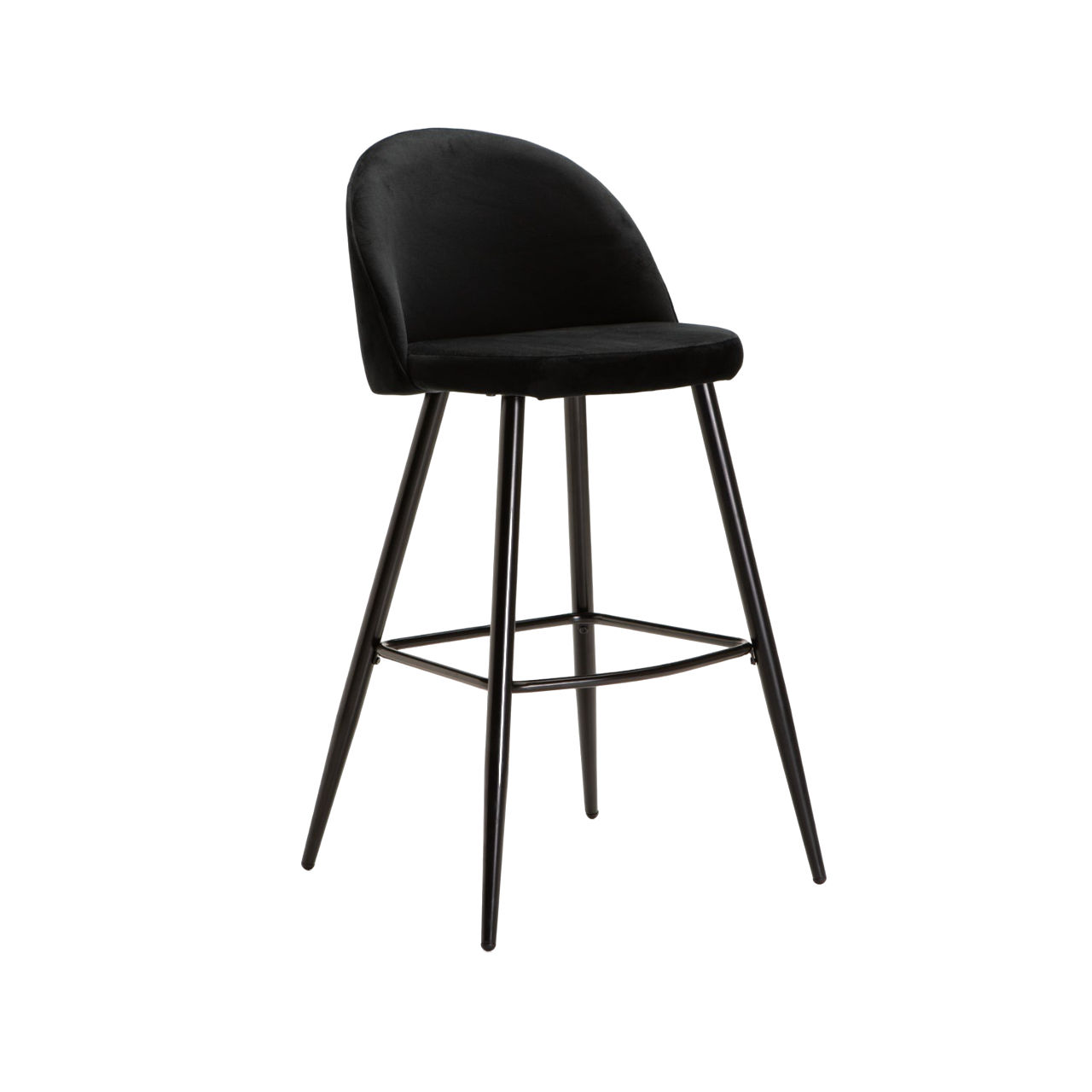 Vividitto - Extreme Velvet Kitchen Stool - Black
