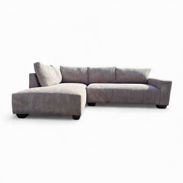 Natalia L Shape Couch – Corduroy Beige Right Sided