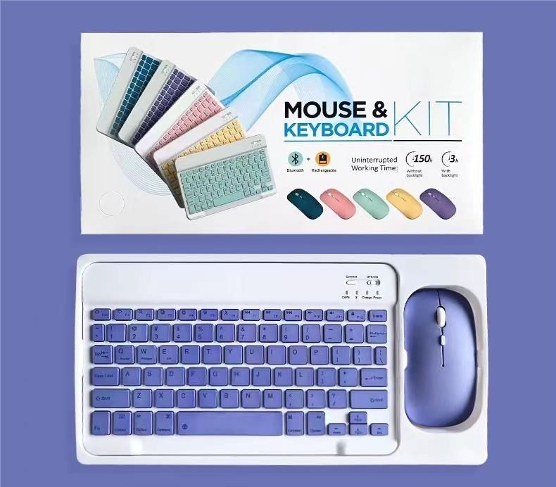 Wireless Keyboard and Mouse Set-Purple