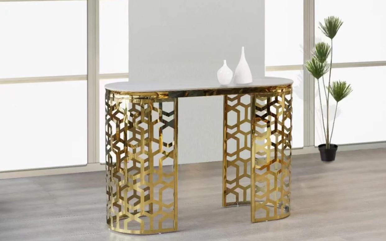 IG Furn- Lacy Gold Console Table