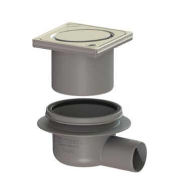 KESSEL Outside drain,50mm horizontal Outlet, with ''OVAL'' lock&lift stainless steel cover, 1.5ton Class load