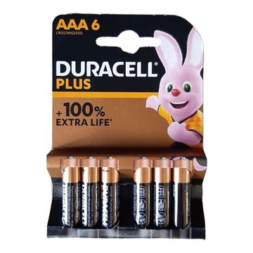 DURACELL Plus Battery Remote AAA  1.5v ( Pack of 6 )