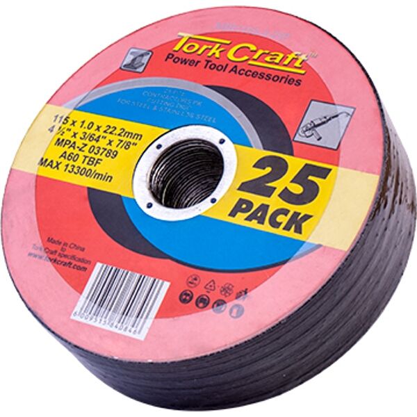 Cutting Disc Steel  & Ss 115 X 1.0 X 22.2 Mm 25 Pack