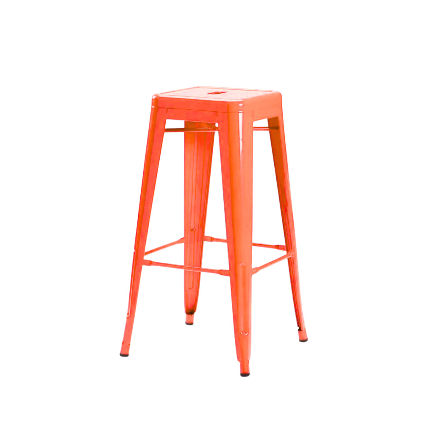 Industrial Metal Barstool - Red