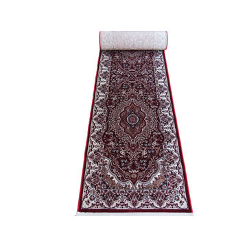 BK Carpets & Rugs -  Persian Inspired Medallion Runner Rug  –  80cm x 5m - Red  & White
