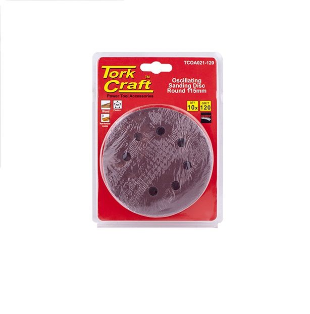 Tork Craft - Oscilating Sandpaper A/O 115mm 10Piece Round - 5 Pack