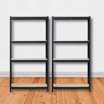 Set of 2 x Fine Living 4 Layer shelf in Matte black