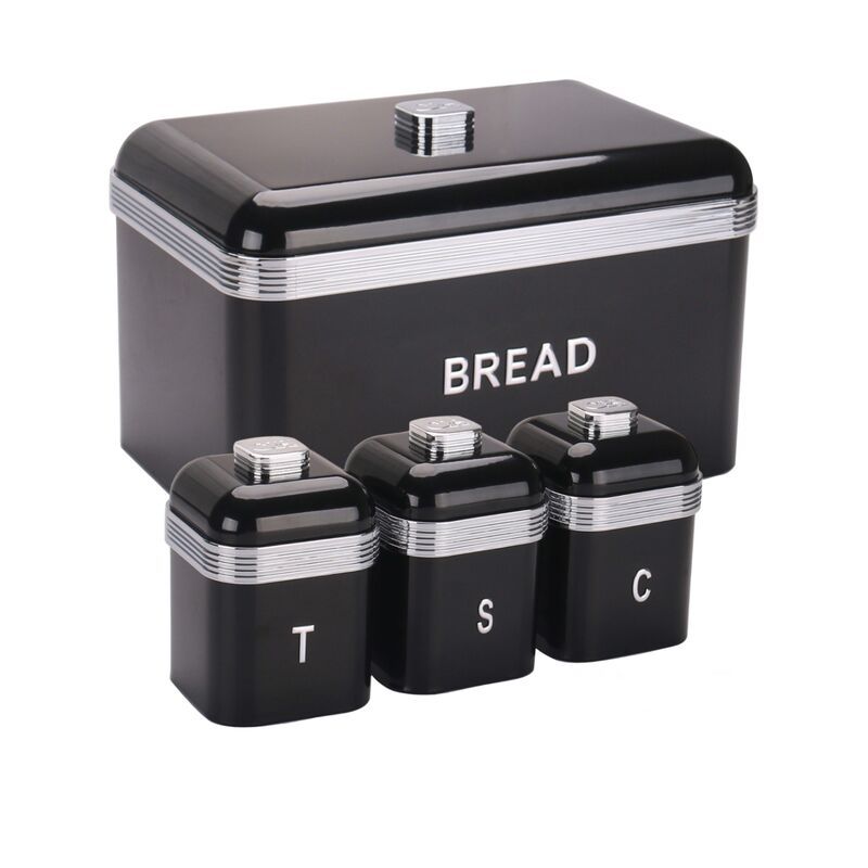4pc Retro Deluxe Bread bin and canister set.