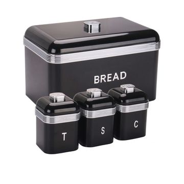 4pc Retro Deluxe Bread bin and canister set.
