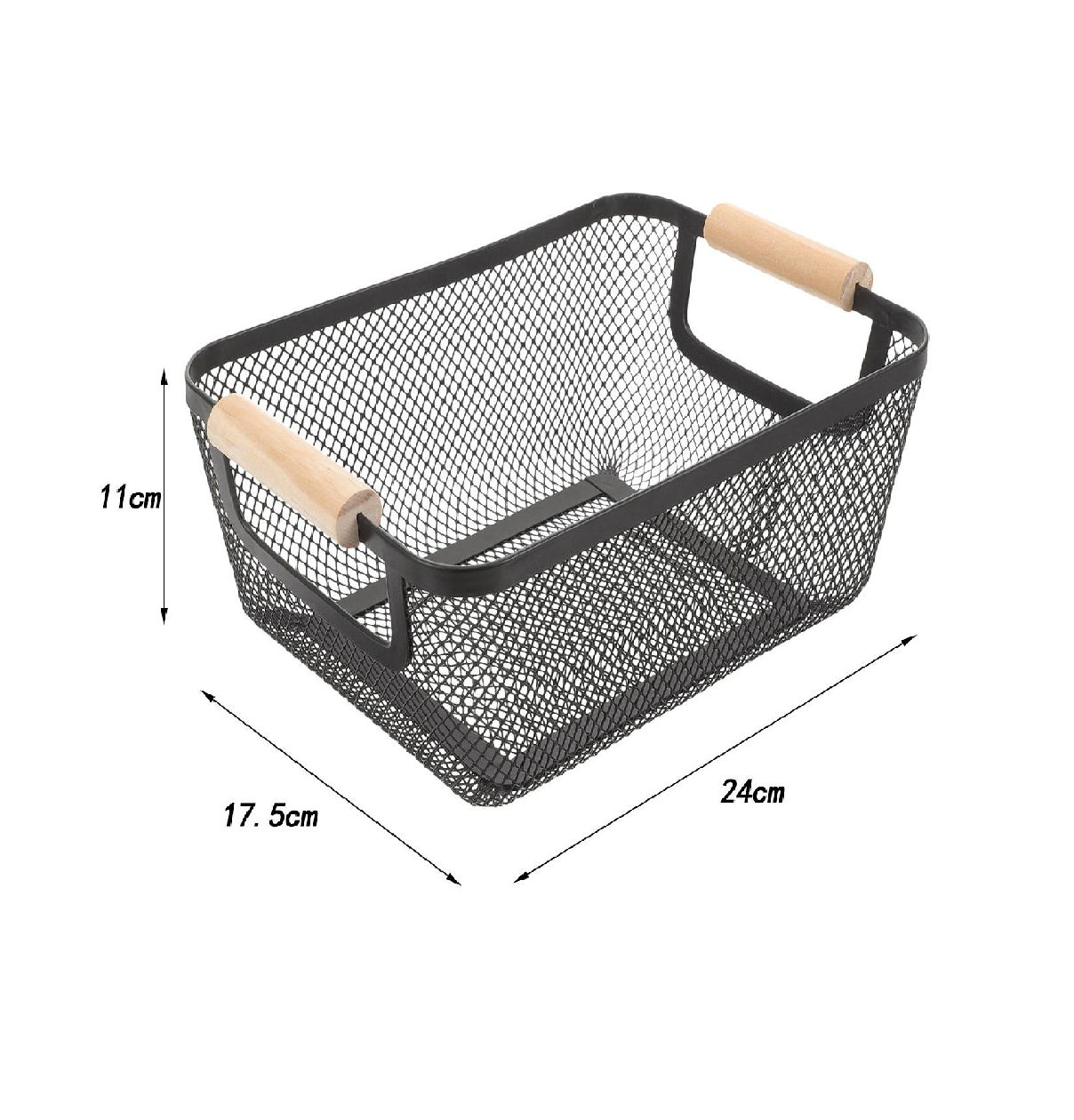 Multi-functional Kitchen Fruit Basket With Wood Handle