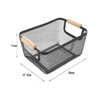 Multi-functional Kitchen Fruit Basket With Wood Handle