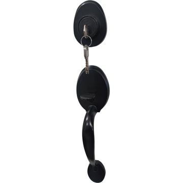 Entrance grip handle with deadbolt black